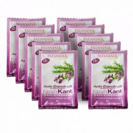 10 pack kesh kanti anti dandruff pouch  8ml each in  by Patanjali Ayurved Ltd.
